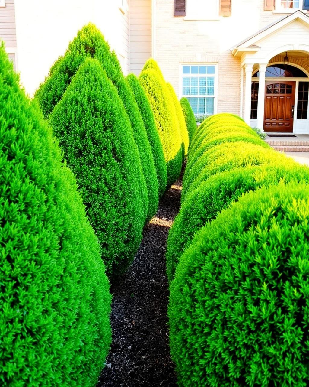 Shrub line — pruned and shaped